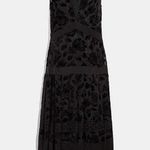 Coach 335  Floral Devore Dress Size 4 Color Black Photo 0