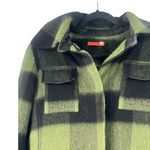 Alice + Olivia M plaid wool women's coat jacket peacoat Mid Length Fleece Green Photo 1