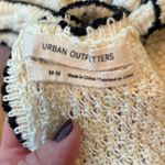 Urban Outfitters  Tank Crochet Cropped Tie Back Cream Black Size Medium Photo 6