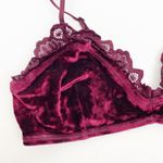 Free People Intimately Beautiful Dreamer Velvet Lace Bra Bralette: Wine Burgundy Photo 3