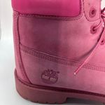 Timberland  Women’s Pink Nubuck Boots Size 5.5 Waterproof Lace-Up Leather Photo 2