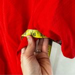 Maeve Anthropologie Red Floral Trim Textured  Rousseau Flounced Dress 2 Photo 3