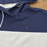 NWT Polo Ralph Lauren Womens Hoodie Pullover Blue White L Oversized 1/4 Side Zip Size L Photo 1