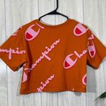 Champion Reverse Weave Crop Top Logo All Over Print Large Spell Out size XS Photo 1