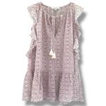 Madewell Women’s 100% Silk Lily Ruffle Echo Grid Print Sleeveless Top Size S Photo 1