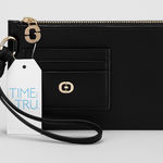 Time and Tru Women’s Clutch Wristlet & Card Case Set – Black Photo 0