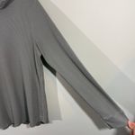 Vince Women Sage Green Waffle Knit Pima Cotton Pullover Hoodie Size L Photo 6