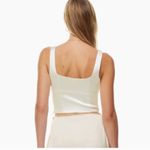 Aritzia x Wilfred Shine Bustier Satin Crop Top XS White Photo 1