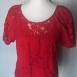 Monteau  Red Lace Blouse Photo 5