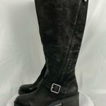 Lucky Brand  Black Riding Boots Scoty Round Toe Stacked Heel Leather Sz 9.5 M Photo 14