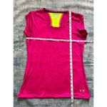 Under Armour Pink Neon Yellow Reflective Run Heatgear Short Sleeve Tee M Photo 3