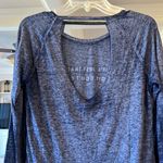 True Craft Comfy Lightweight Statement Shirt Blue Long Sleeve Top Open Back Womens Large Photo 8