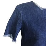 Rachel Roy  Cropped frayed blue denim top Size X-Small Photo 2