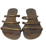 Schutz Flat Gladiator Slip On Sandal Gold Size 6.5 Photo 0