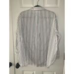 ZARA  Womens Pinstripe Cotton Collar Button Down‎ Size Small Photo 3