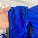 NWOT EQ Viva Swimwear Tie Back Training Swimsuit in Bright Blue Size 38 Photo 4