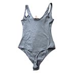 SKIMS Women’s XL Square Neck Cotton Rib Bodysuit Pacific Gray Snap Close New Photo 3