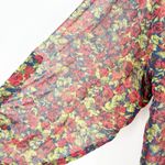 Free People  FP Womens Sheer Floral Printed Long Sleeve‎ Button Down Shirt Size S Photo 4
