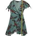 Lulus Kiss and Pastel Light Blue Floral Print Mini Wrap‎ Dress Size M Size M Photo 10