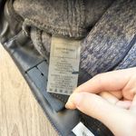 Maniere De Voir  Woven Knit Straight Pants with Leather Trim in Blue Size 0 NWT Photo 7