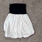 A New Day Cotton Black and Cream Strapless Tube Dress Photo 4