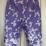 Koret Pants Women's 8 Stretch Zipper‎ Purple Floral Office Church 19" Inseam Size 28 Photo 0