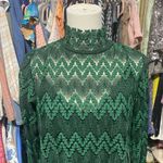Free People  Simone Mock Neck Lace Mini Dress Green XS Photo 4