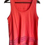 Loft Ann Taylor Pink Coral Cotton Flowy Lace Trim Summer Tank Top Medium Photo 0