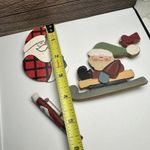 Santa Claus Christmas Holiday Brooch Pin Lot Of 3 Wood / Cinnamon Stick Photo 7