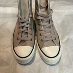 Converse  High-Top Sneakers in Light Tan with Gold Logo Photo 2