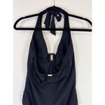 Helen Jon Womens Swimsuit Black Plunge Tortoise One Piece Halter Beach Small Photo 8