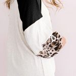 WAFFLE KNIT LEOPARD WHITE BLACK BLOUSE TWIST KNOT Size undefined Photo 10