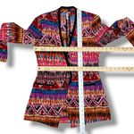 Vintage 80s 90s SpaceGirly Ikat Print Blazer‎ Jacket Multicolor Medium Pink Photo 11