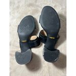 Lauren Ralph Lauren Black Leather Strappy Block Heel Sandals With Silver Buckle Size 9 Photo 8