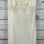 Women's J.Crew White Linen Mini Dress with Beige Trim Size 4 Photo 0