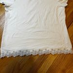 Christopher & Banks Basic Whote Floral Lace Trim T Shirt Top Womens Size L Photo 6