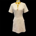 Tory Burch Cream Textured Jacquard Bailey Dress Size 4 Photo 1