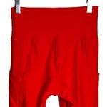 Wolven Shorts Womens Small Red Orange Pocket Bike Shorts Gym Workout Athleisure Photo 3