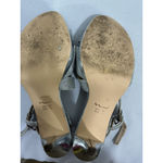 Nina Womans Size 6m Silver Sparkly Strappy Open Toe Dress Heel Shoes Slingback Photo 6