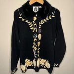 Storybook Knits Acorn Fruits Theme Cardigan Sweater Cotton Ramie Button L Black Size L Photo 0