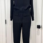 Madewell  Black Long Sleeve Jumpsuit Pull On Button Down XS Casual Minimal Chic Photo 4