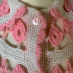 Handmade Vintage Crochet Cape Size Small Pink White Photo 5