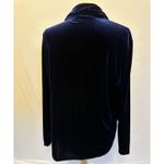 Vintage The Disney Store Winnie the Pooh Velvet Button Up Sweater Size Medium Blue Photo 2