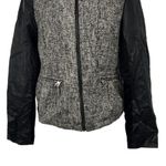 Marc New York Andrew Marc Wool Blend Tweed Vegan Leather Moto Jacket Coat Photo 3