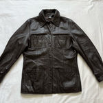 Vintage Wome’n leather jacket, Virginia Slims Size M Dark Brown Size M Photo 0