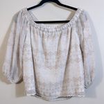 EXPRESS Embroidered Eyelet Off Shoulder Longsleeve Flowy Lined Women Top Medium Photo 1