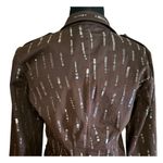 Cache Brown Sequin Encrusted Gemstone Buttons Jacket Top Fitted Stretch $198 NWT Photo 2