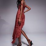 ASOS  design off the shoulder asymmetric sude slit dress Photo 2