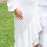 Mac Duggal White Asymmetrical Ruffled Gown  Cut-Out 4 Photo 8