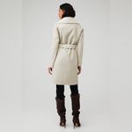 Lamarque Abigail Reversible Leather & Shearling Trenchcoat size XS ivory Photo 3